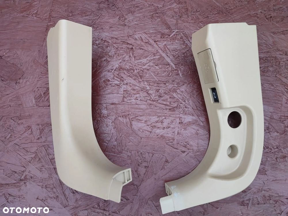 BMW E60 / E60 LCI / E61 / E61 LCI. ORYGINALNA OBUDOWA PROGU LEWA / PRAWA / MASKOWNICA RĄCZKI MASKI / ZAŚLEPKA OBD W KOL. BEŻOWYM + PRZYCISK OTWIERANIA BAGAŻNIKA O NR: 6 987 055 / 6 987 058 OEM. SPRAWNE W 100%. - 2