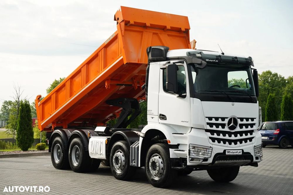 Mercedes-Benz AROCS 3243 / 8x4 / BASCUNĂ CU 2 LATE / MEILLER / BASCUNĂ HIDRAULICĂ / BORDMATIC / AUTOMATĂ / EURO 6 - 7