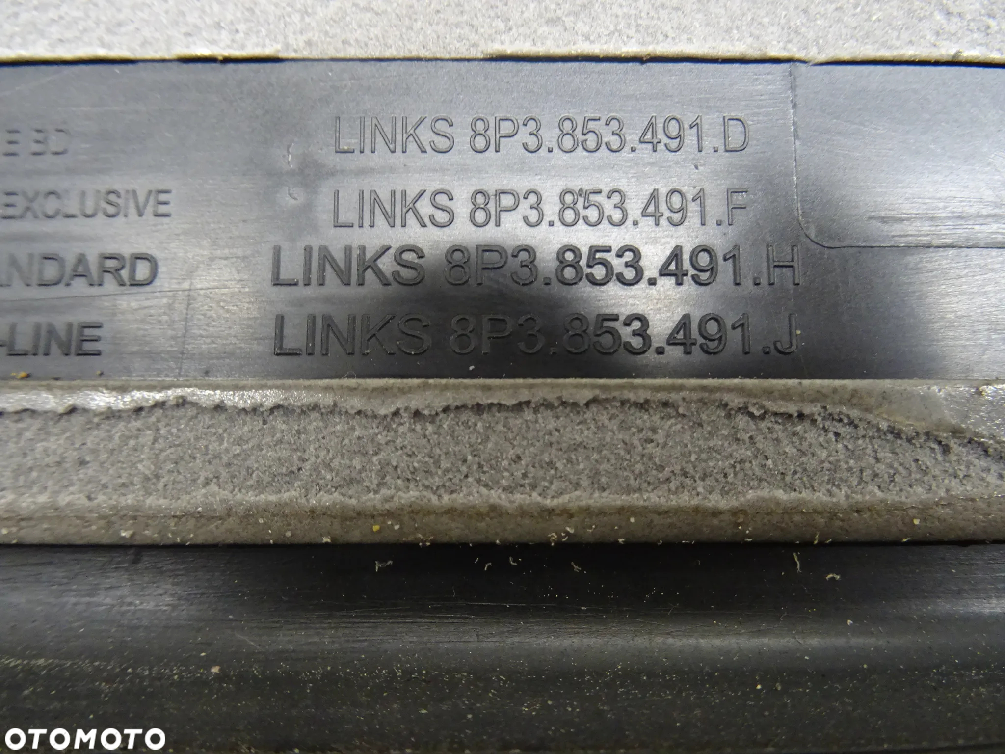 AUDI A3 8P 03-07 2.0 TDI LISTWA PROGOWA PRAWA LEWA 8P3853491D - 4