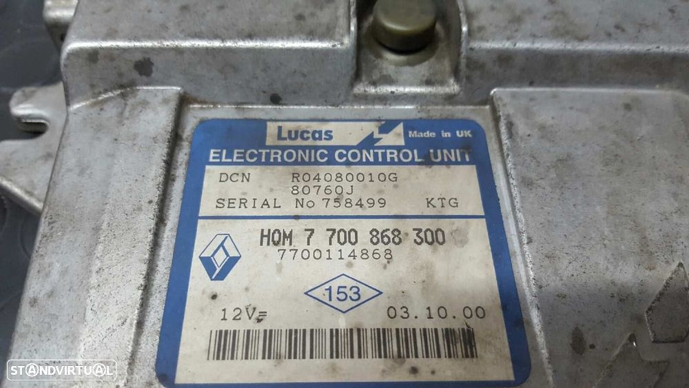 CENTRALINA DO MOTOR UCE RENAULT KANGOO (F/KC0) 1.9 DIESEL - 2