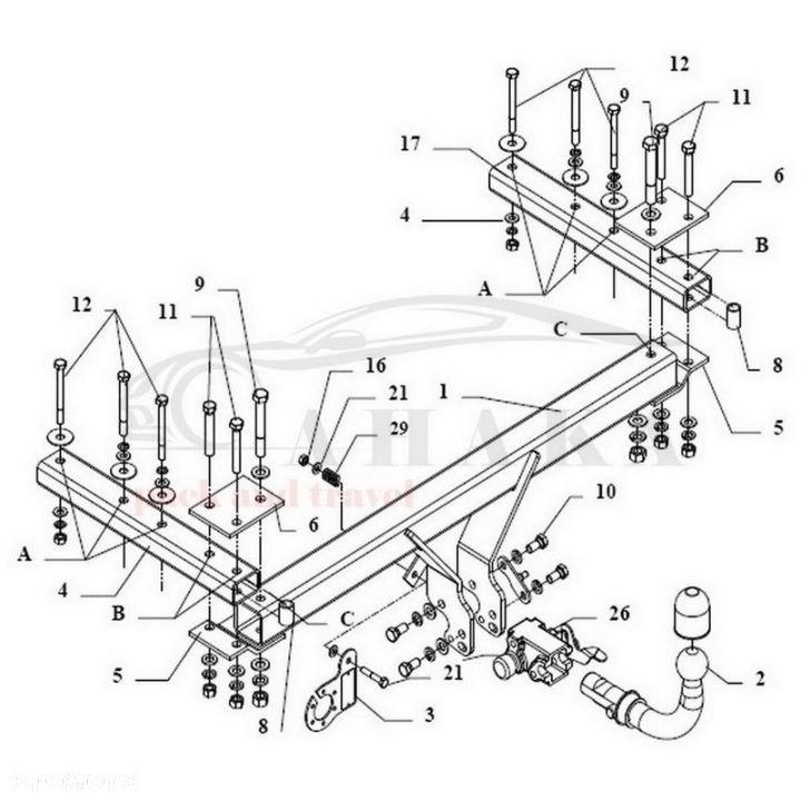 Hak Holowniczy Automat Do Vw Volkswagen Passat B5 4 Motion Sedan 1996-2000 - 3