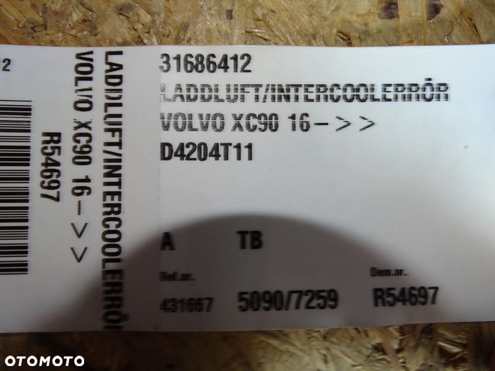 RURA WĄŻ INTERCOOLERA VOLVO XC60 XC90 2.0 D5 31422153 - 6
