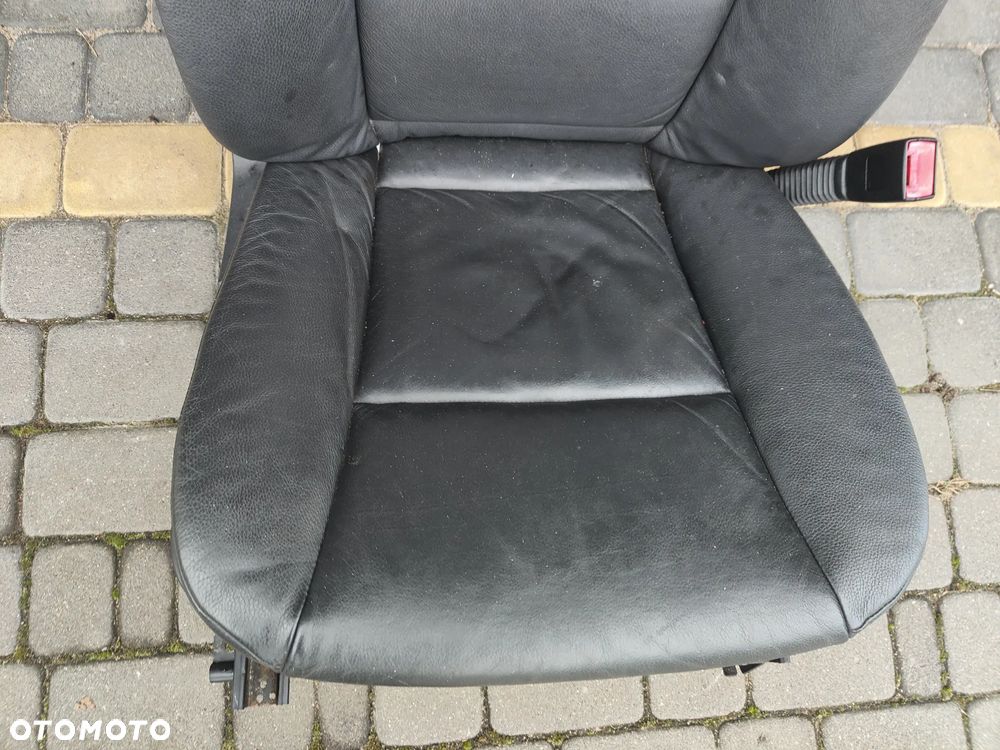 BMW E60 E61 Fotel prawy pasażera Skórzany Grzany Czarny - 9