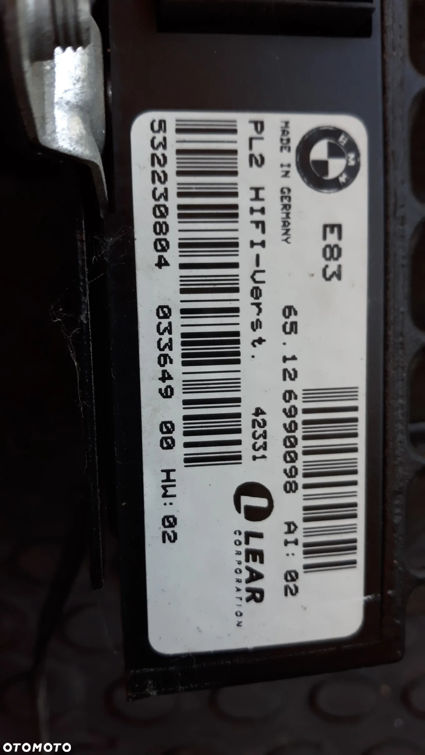 BMW X3 E83 WZMACNIACZ 65.12 6990098 532230804 03364900 - 3