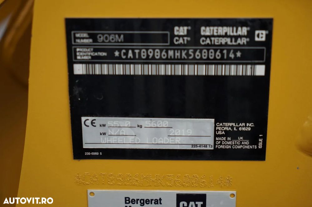 Cat 906M / ÎNCĂRCĂTOR PE ROȚI / 2019 / CUPĂ CU FALCI / - 33
