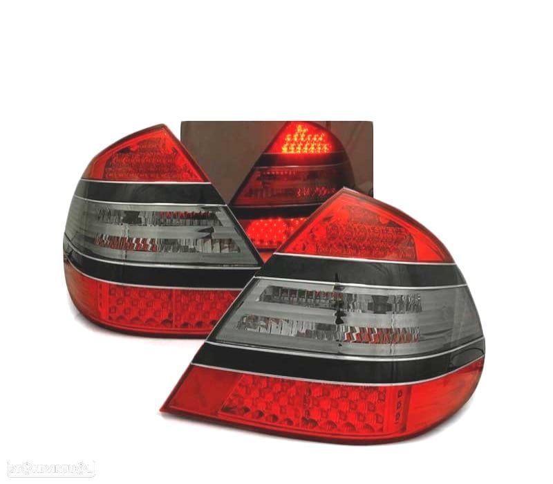 FAROLINS TRASEIROS LED PARA MERCEDES W211 02-06 VERMELHO FUMADO ESCURECIDO - 2