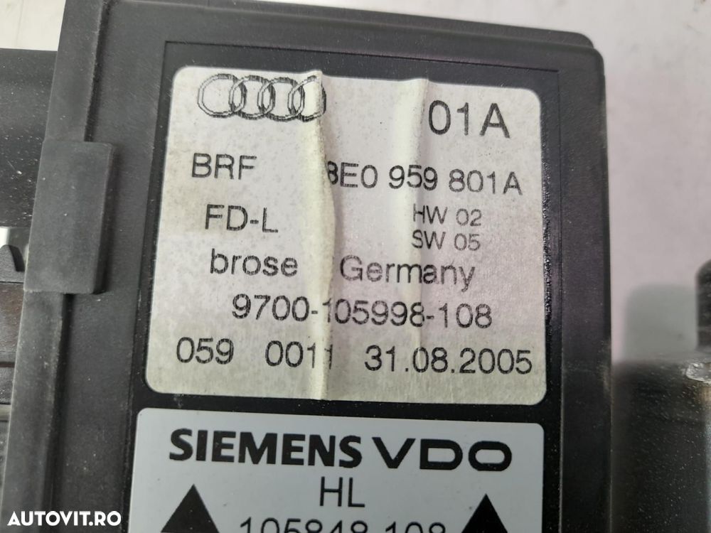 Motoras geam stanga spate 8E0959801E Audi A4 B7 [2004 - 2008] 2.0 TDI - 3