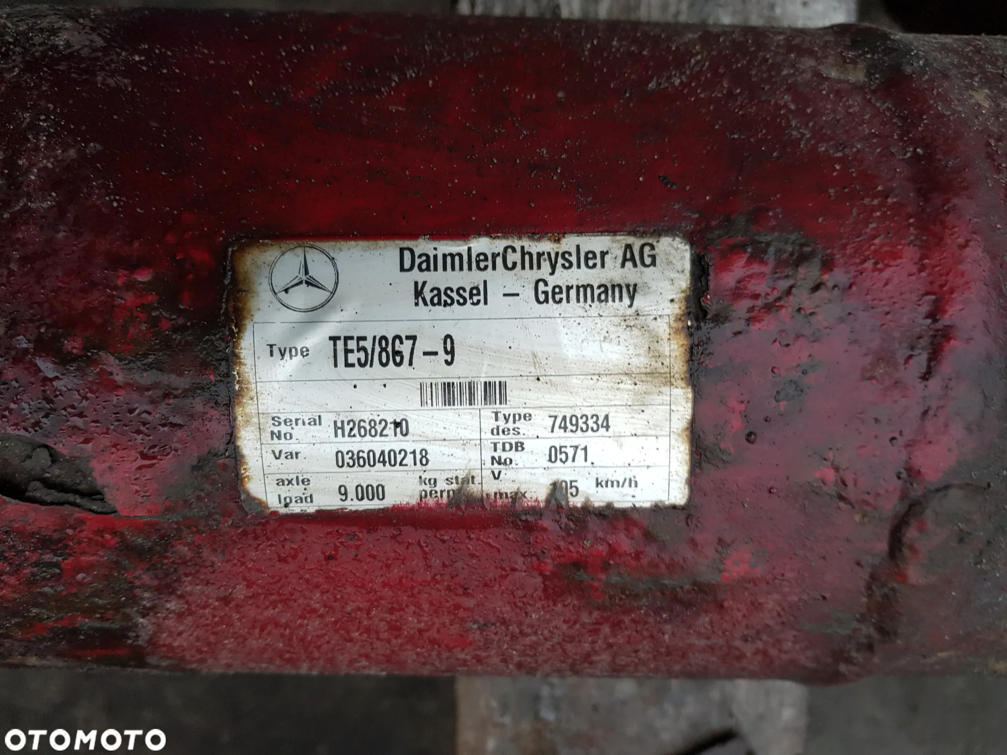 Oś osie do naczepy Mercedes TE5/8C7-9 - 7