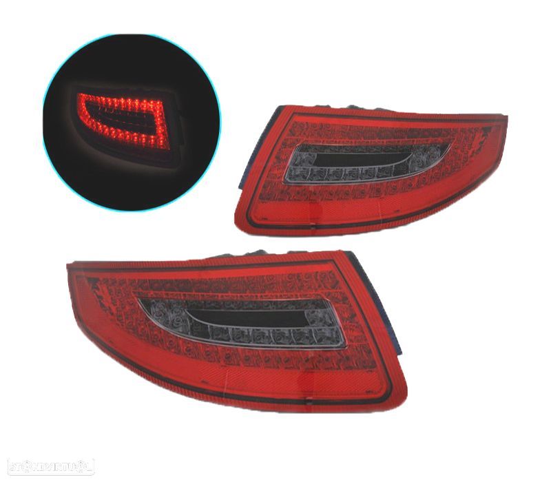 FAROLINS PORSCHE 911 997 04-08 LED VERMELHO FUMADO - 1