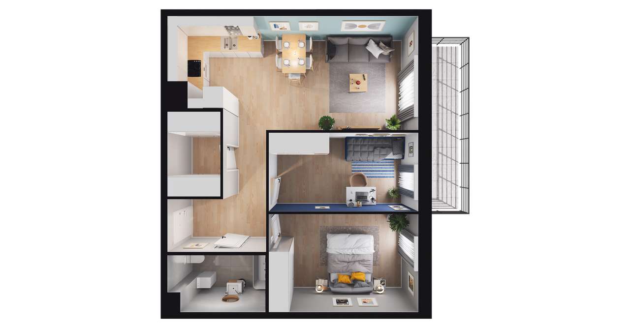 3-pokojowe mieszkanie 61m2 + balkon Bez Prowizji - Pełny obrazek: 2/23