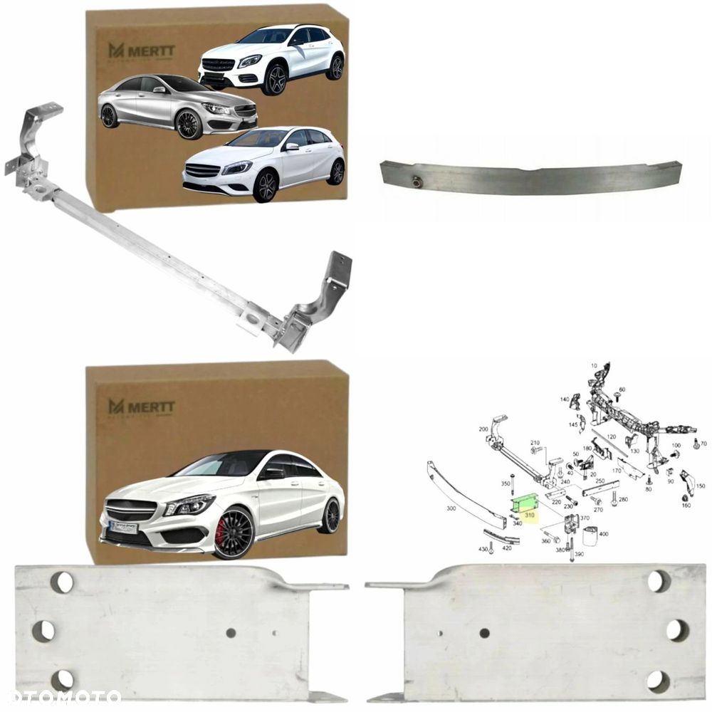 MERCEDES A KLASA B CLA GLA W176 W117 246 BELKA WZMOCNIENIE CHŁODNIC STREFA - 2