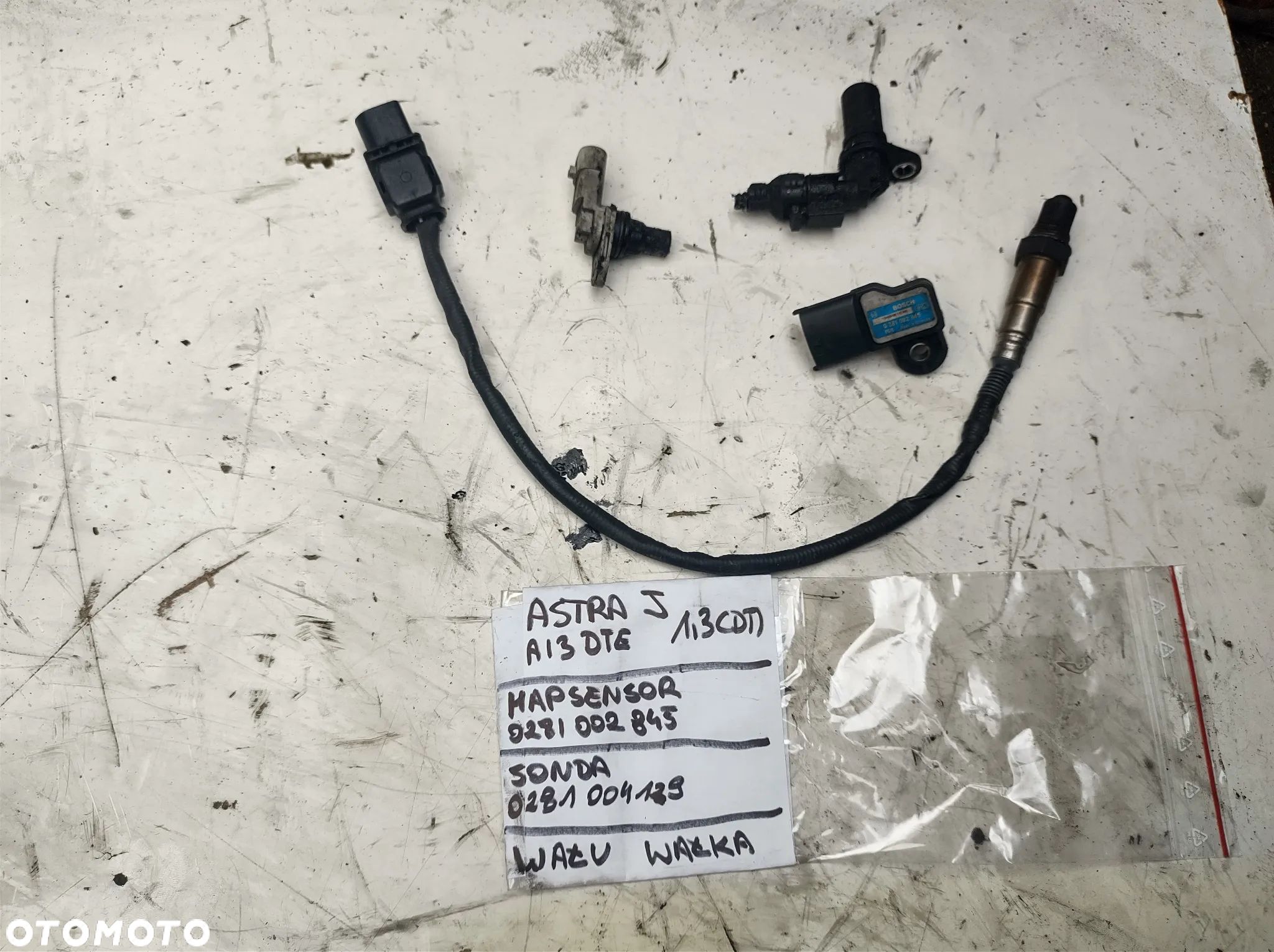 OPEL ASTRA  CORSA MERIVA FIAT doblo punto panda 1,3jtd  1,3CDTI czujnik wału wałka mapsensor sonda lambda   A13DTE - 1