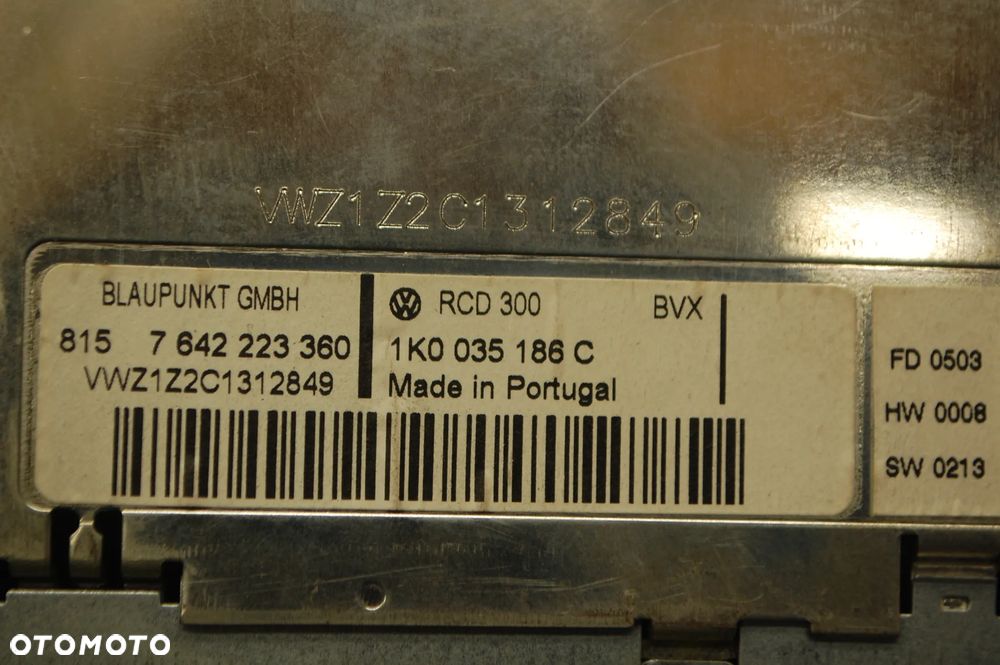 RADIO FABRYCZNE 1K0035186C BLAUPUNKT VW TOURAN GOLF V - 4