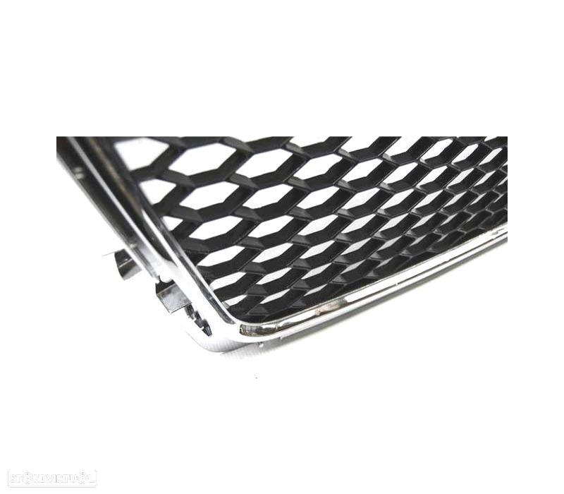 GRELHA FRONTAL PARA AUDI A4 B8 08-11 LOOK RS FRISO CROMADO - 2