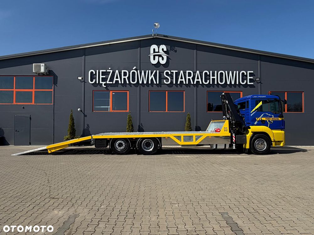MAN TGS TGX 26.360 E5 laweta uniwersalna + Dźwig HDS HMF 1420 K2 / pomoc drogowa / kran krane dzwig hds żuraw - 3