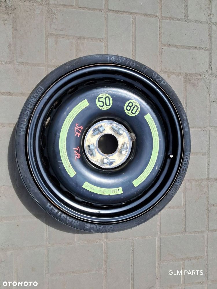 mercedes-benz slk r171 koło zapasowe dojazdowe 17 145/70r17 5x112 śruby - 1