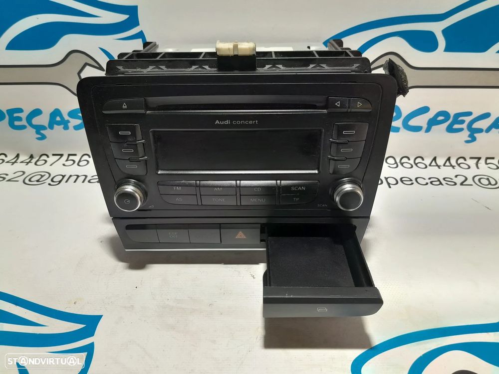 Radio Com Painel Gaveta Audi A3 8P Concert 8P0035186P - 2