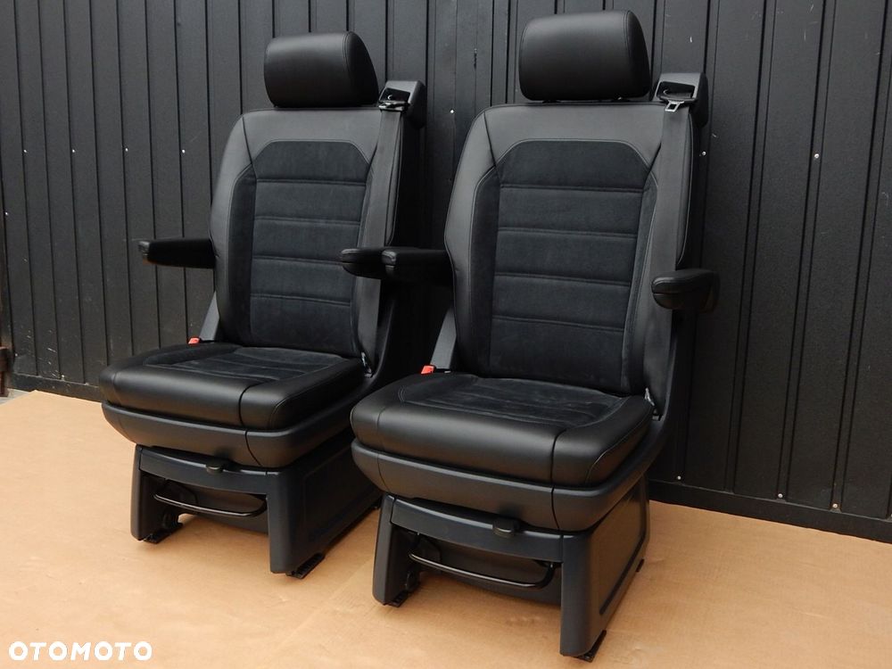 VW T6 T6.1 MULTIVAN CALIFORNIA fotel OBROTOWY SKÓRA ALCANTARA CZARNA - 2