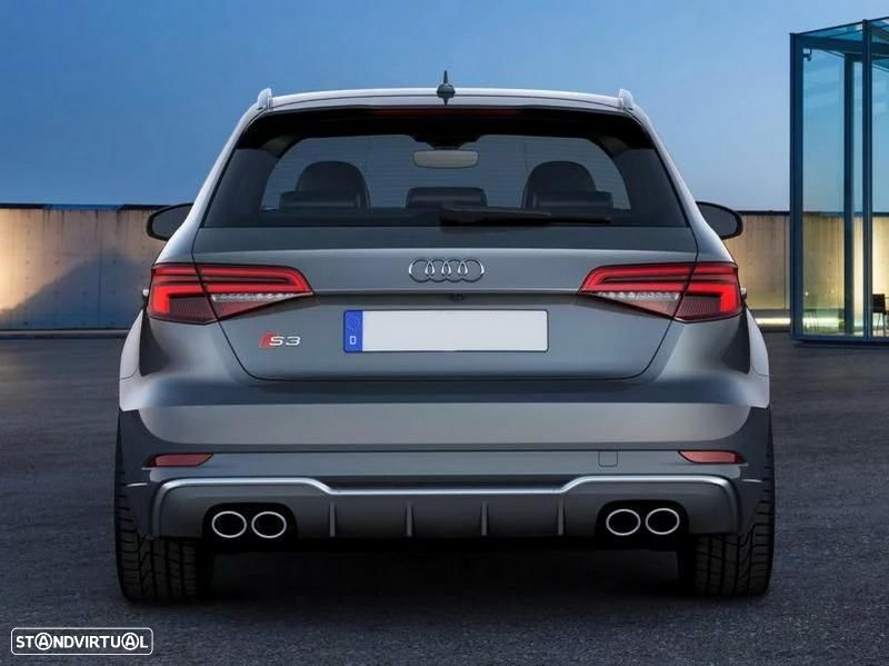 Difusor Audi A3 8V Sportback / Hatchback (2016 a 2019) Look S3 S-Line - 6