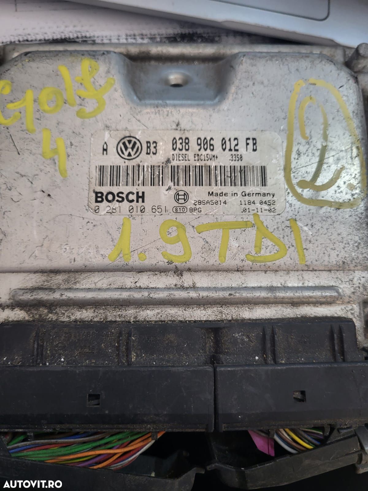 ECU Calculator Motor VW Golf4 1.9 tdi, 0281010651, 038906012FB - 1
