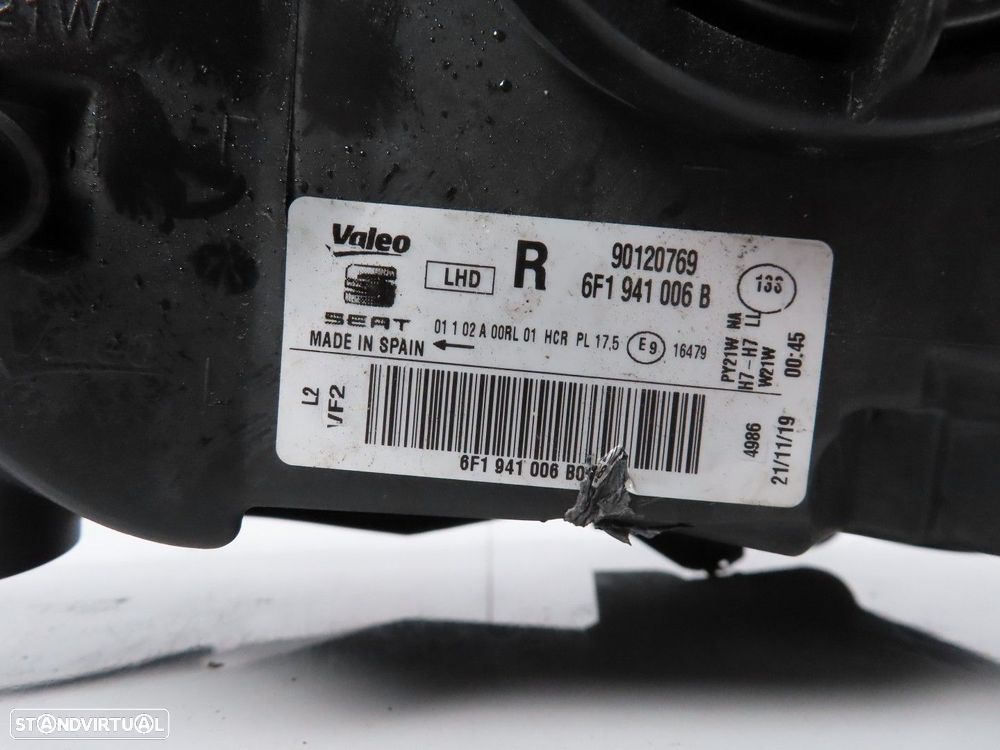 Farol Direito Usado / Original SEAT IBIZA V (KJ1)/SEAT ARONA (KJ7) 6F1941006B - 6