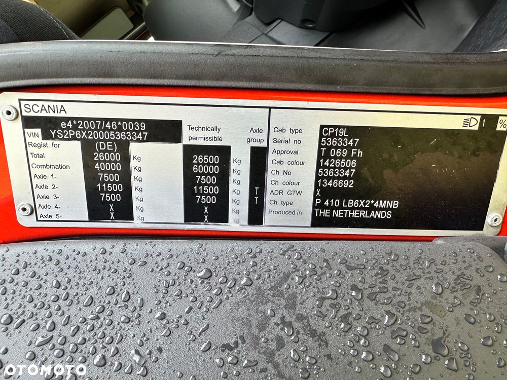 Scania P410 6x2 euro6 cala na poduszce Sprzęgło Retarder - 6