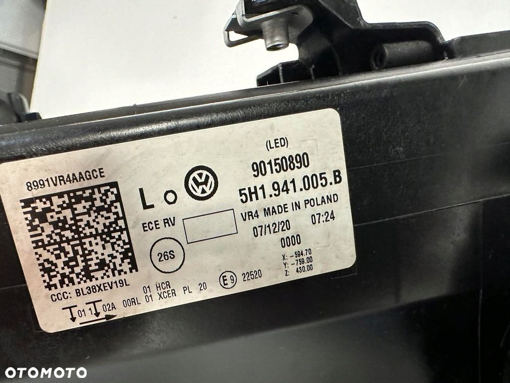 LAMPA PRZOD PRZEDNIA LEWA VW GOLF VIII 8 5H 5H0 FULL LED 5H1941005B CALA - 11