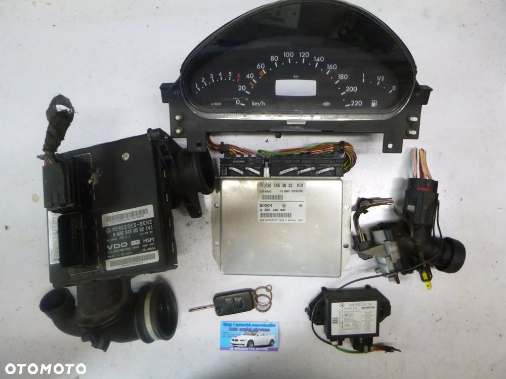 ZESTAW STARTOWY MERCEDES A-KLASA W168 1,6B STEROWNIK A0265450532  A1661402100 - 1