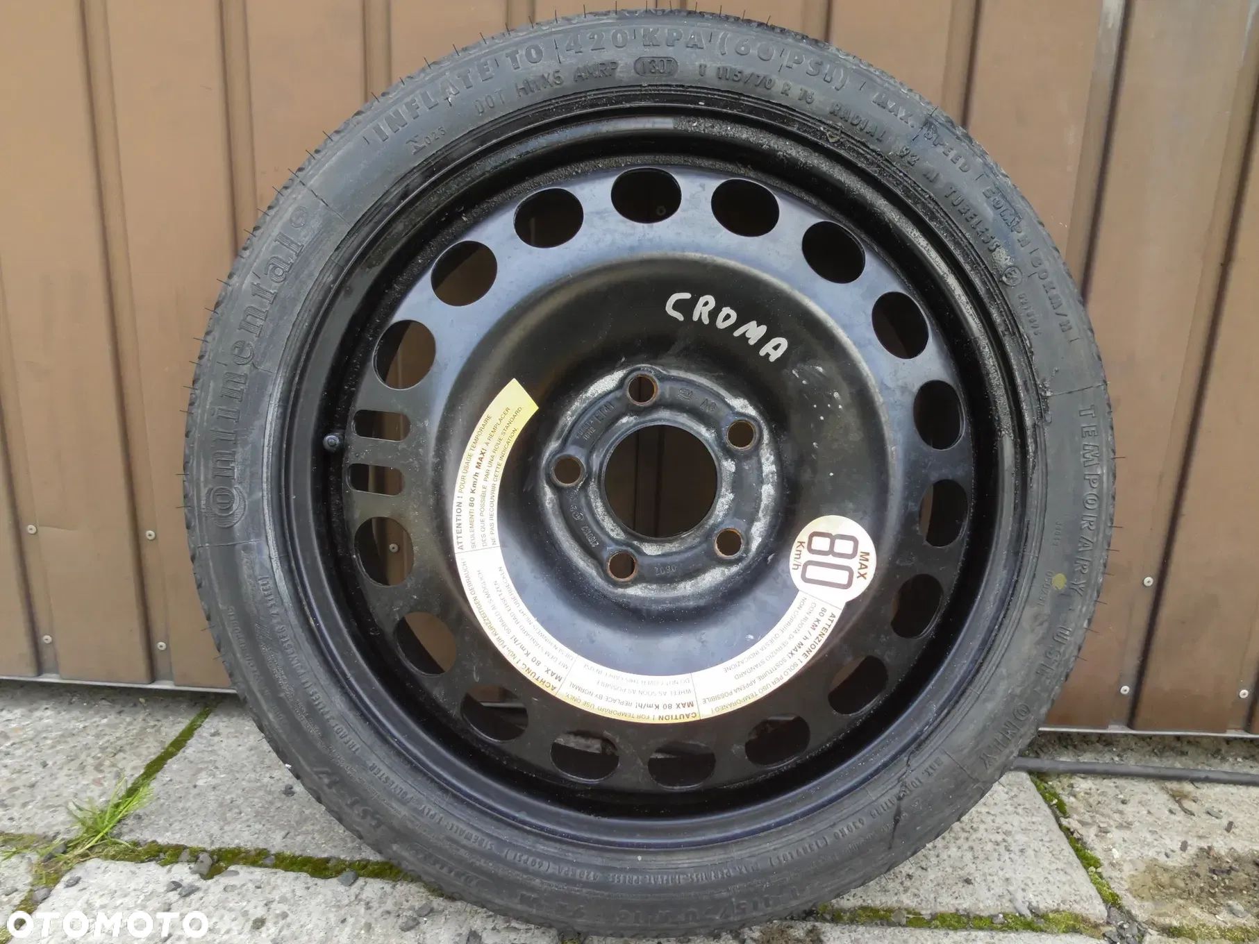 OPEL SAAB FIAT ORYGINALNE KOŁO DOJAZDOWE R16 5x110 ZAPASOWE DOJAZDÓWKA 16" 2160132 CONTINENTAL 115/70 CROMA II POSIADAM 2SZT - 1
