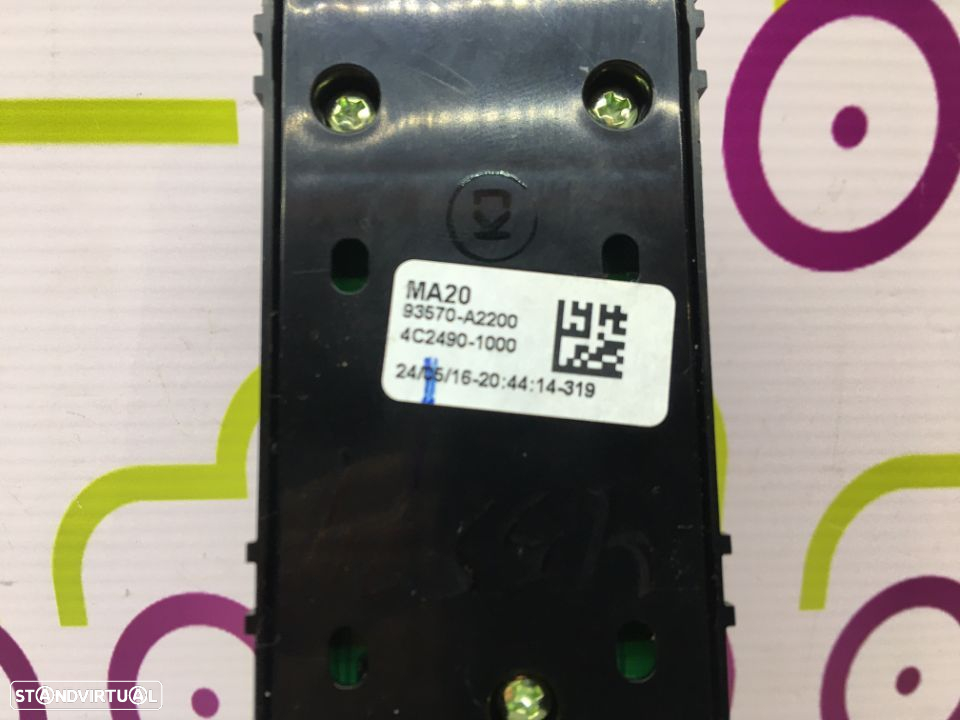 Comando de Vidros Frt / Esq KIA CEED de 2016 - Ref : 93570A2200 - NO320033 - 2