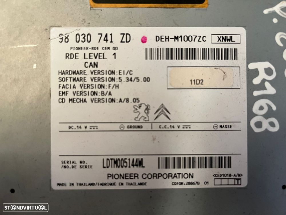 Peugeot 208 I - AUTO RADIO - R168 - 3