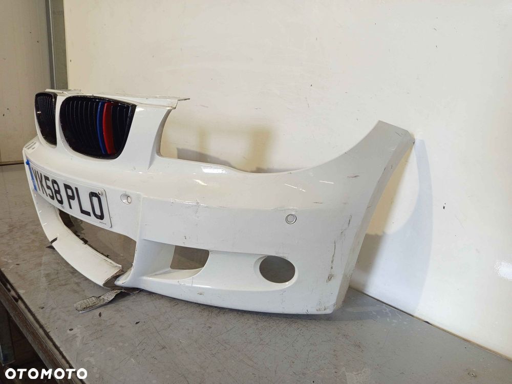 + ZDERZAK PRZÓD PRZEDNI DO BMW SERII 1 E87 M POWER M PAKIET ALPINWEISS BIAŁY PDC CZUJNIKI HALOGENY - 3