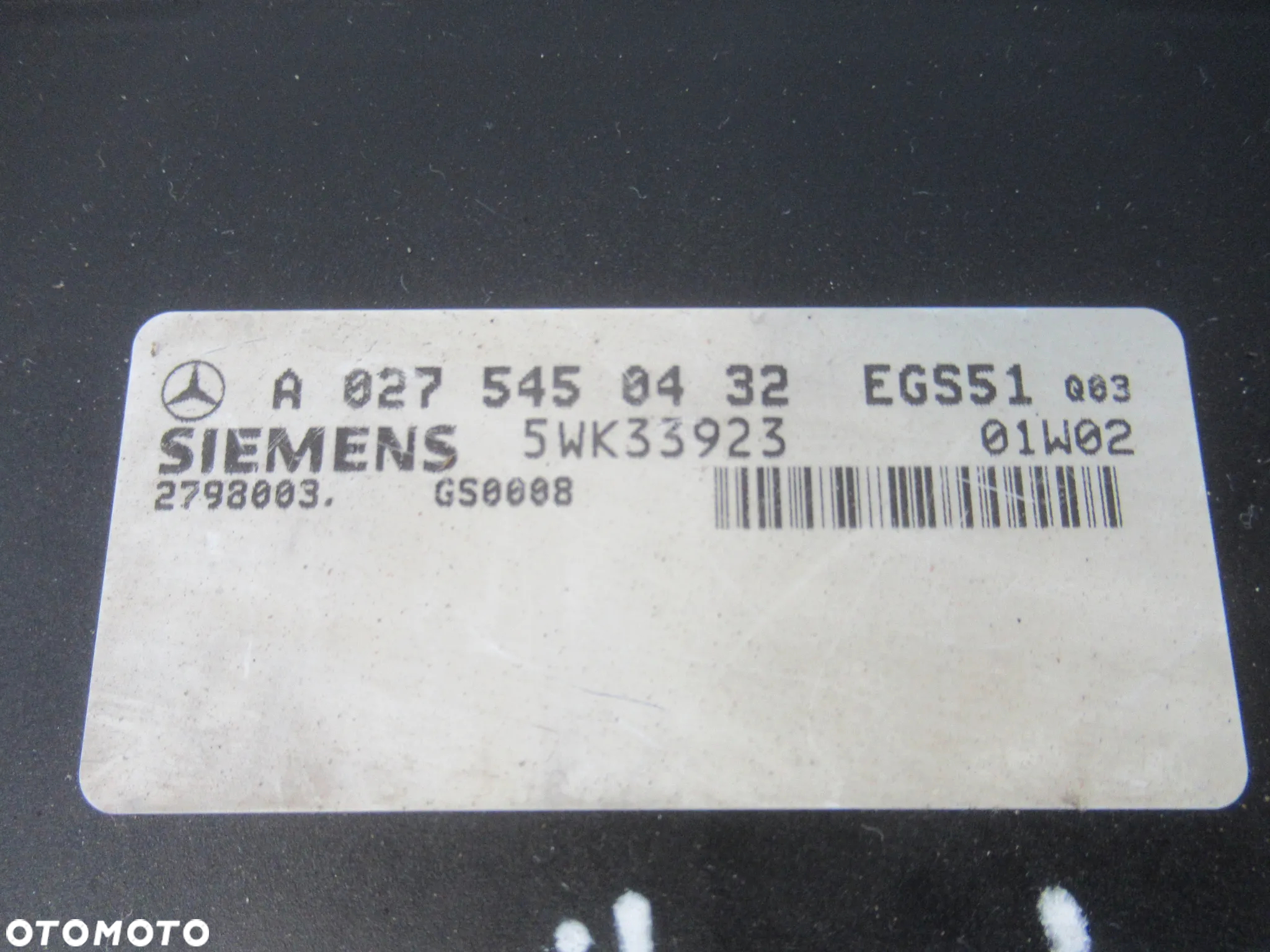 MODUŁ STEROWNIK SKRZYNI MERCEDES S-KLASA W220 3.2 V6 BENZYNA 224KM A0275450432 1998-2005 - 3