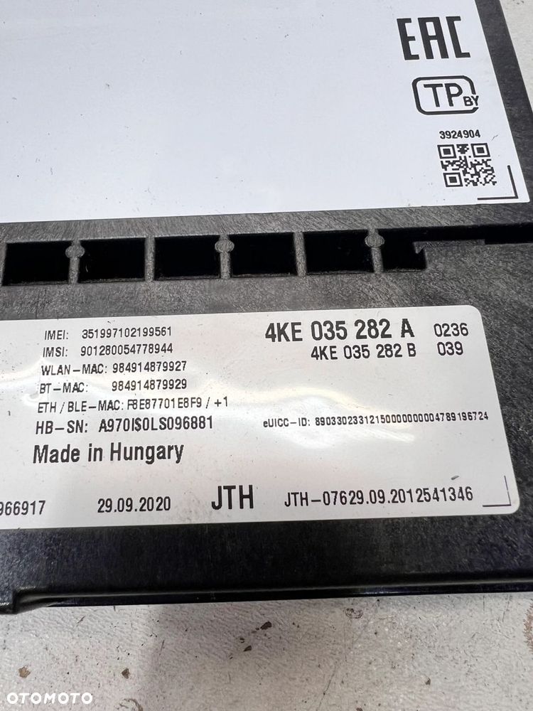 MODUŁ STEROWNIK WZYWANIA POMOCY SOS AUDI A4 B9 A5 A6 C8 A7 4KE035282A - 6