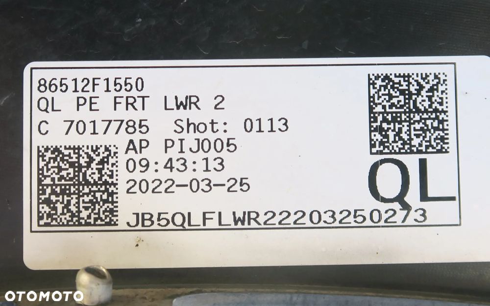 KIA SPORTAGE 4 IV QL Lift. 2018 - 2022 zderzak spoiler kratki halogeny OE - 9