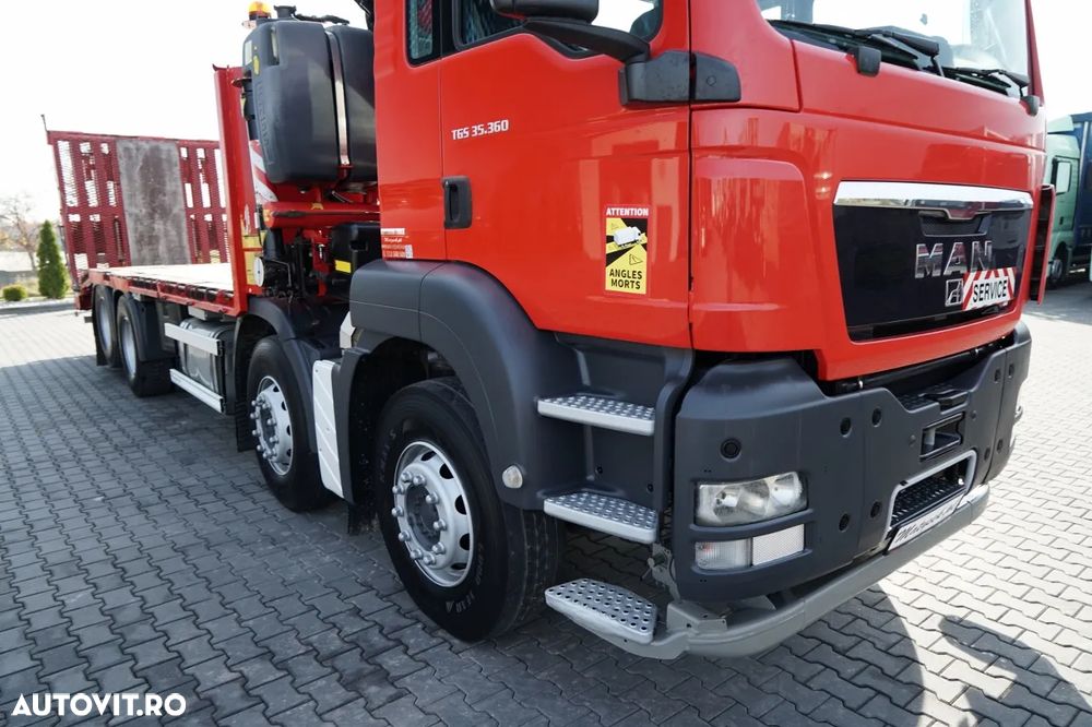 MAN TGS 35.360 / 8x2-4 / REMORCA AUTO + FASSI F240 HGV / PUNȚĂ RIDICATĂ / 4 AXE / PUNCTE HIDRAULICE / TROLIU / ASISTENȚĂ RUTIERĂ - 11