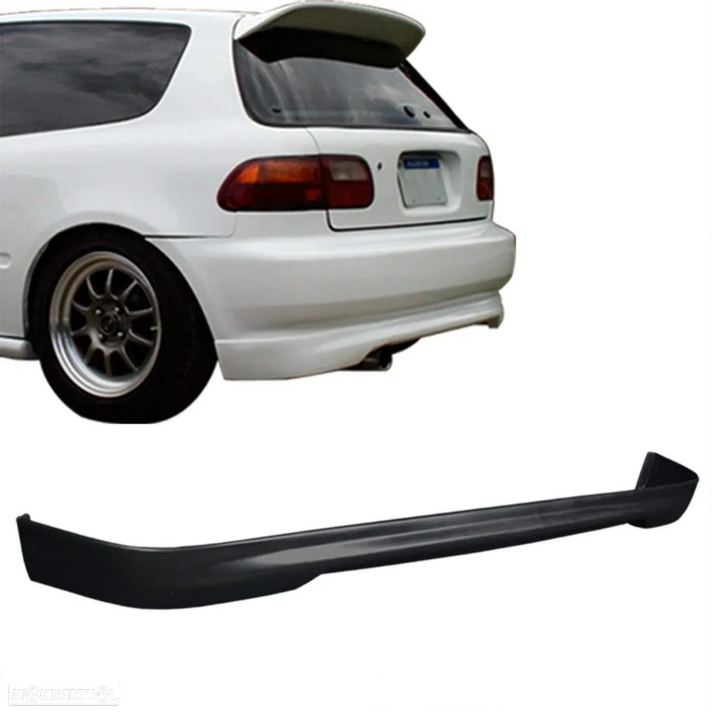 Para-choques traseiro + Lip / spoiler traseiro honda civic 92-95 2 / 3 portas / hatchback EG3 EG4 EG5 EG6 type r style em plástico ABS - 1