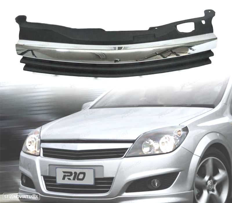 GRELHA OPEL ASTRA H NÃO GTC 04-07 PRETA COM MOLDURAS CROMADAS - 1
