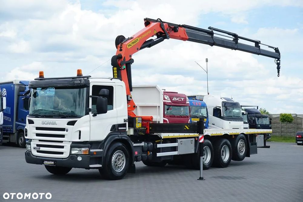Scania / P 420 / 8 X 4 / TRIDEM / SKRZYNIOWY + HDS / PALFINGER PK 26002 / WYS. 12 M / DŁ. 8 M - 1