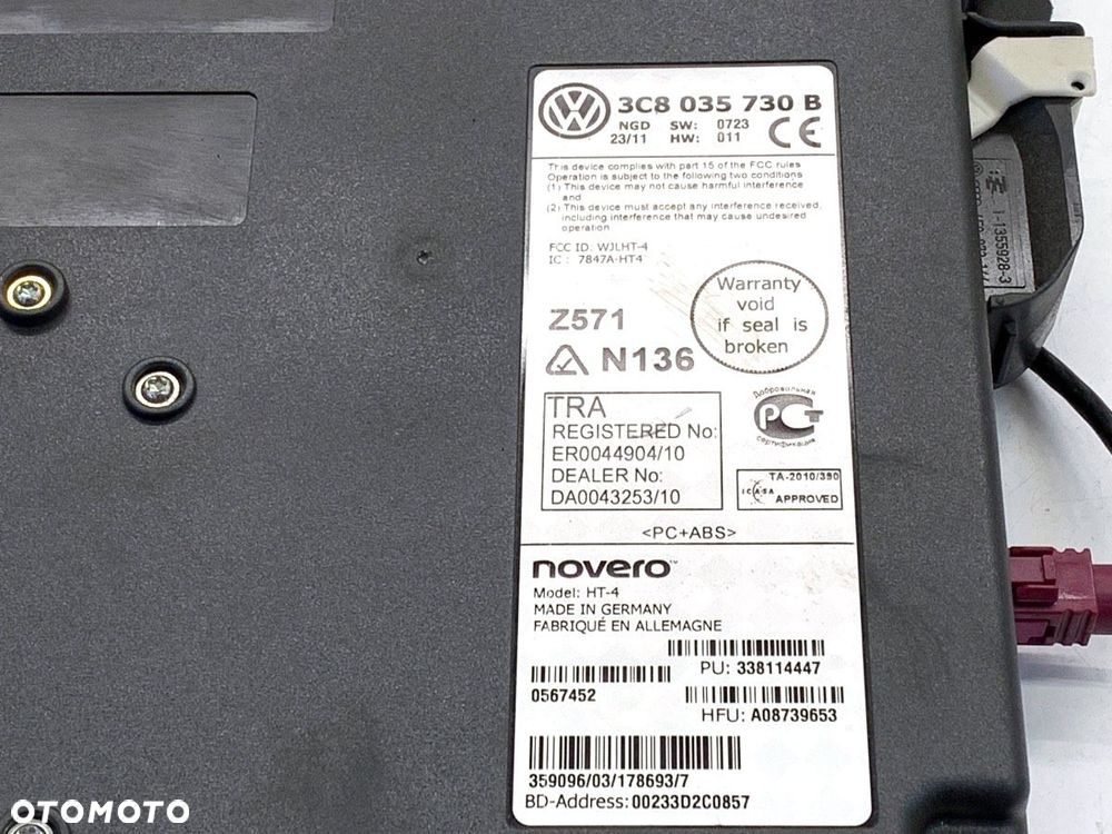 MODUŁ BLUETOOTH  VW PASSAT B7 Variant (365) 2010 - 2015 2.0 TDI 125 kW [170 KM] olej napędowy 2010 - 4