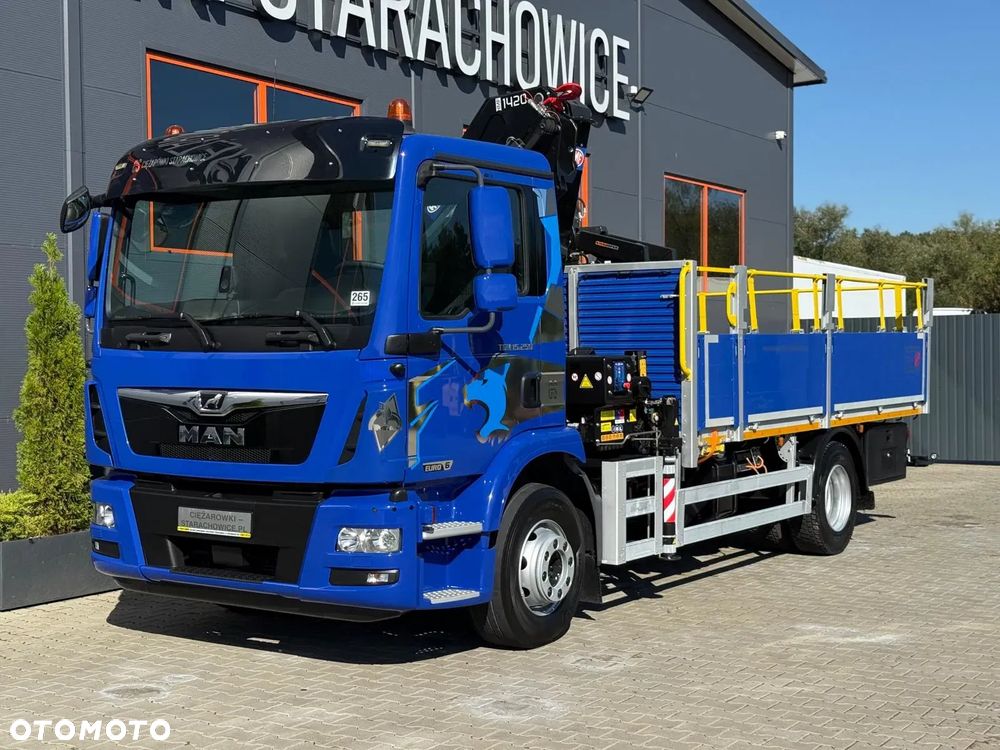 MAN TGM 15.250 skrzynia z żurawiem // E6 // Klimatyzacja / HMF 1420 K1 HDS dzwig kran crane budowlanka - 5