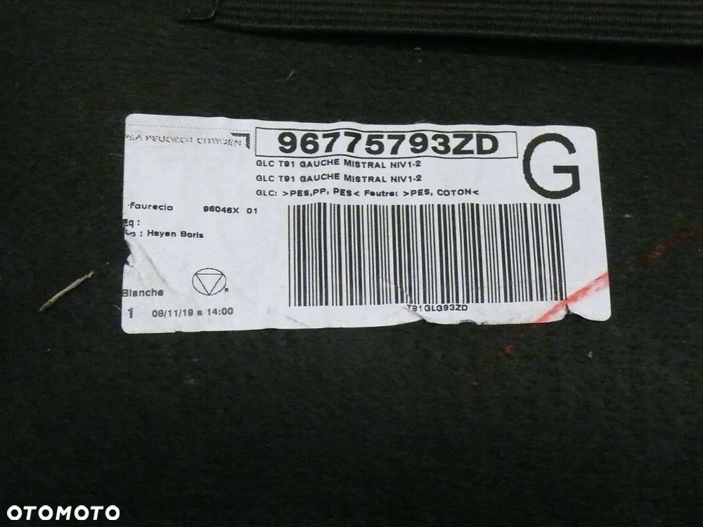 BOCZEK TYLNY LEWY BAGAŻNIKA PEUGEOT 308 II T9 2014 2020 HB - 3