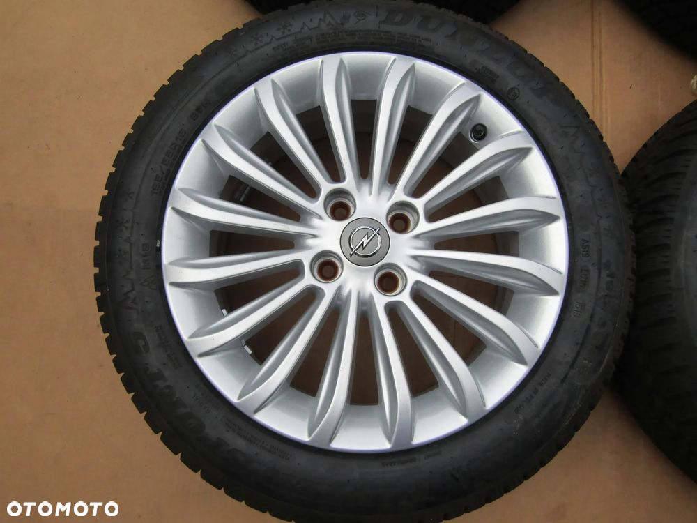 4x Felgi Aluminiowe Koła 16 Opel Adam Astra H Corsa D E Meriva Combo C Karl Chevrolet Aveo Fiat Grande Punto Evo 6,5 j ET40 + Opony 195/55 16 Dunlop Zimowe + Czujniki TPMS - 9