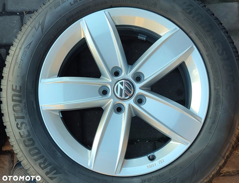 Koła Zimowe Felgi Aluminiowe Vw Tiguan II 17 Cali 5x112 6,5Jx17 Et38 Bridgestone 215/65/17 103H 4x6,7-7,5mm 2021r Idealne !! Starogard Gdański - 3