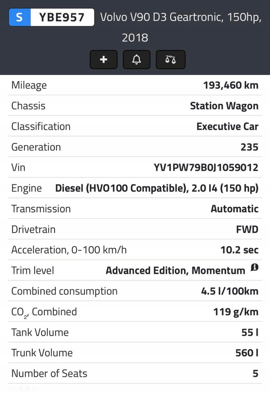 SILNIK KOMPL Volvo V90 S90 II 2.0 D D3 150KM udokumentowane 193tyś D4204T9 - 3