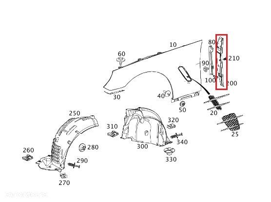 MERCEDES SL R231 Panel wspornik blotnika przod lewy OE - 2
