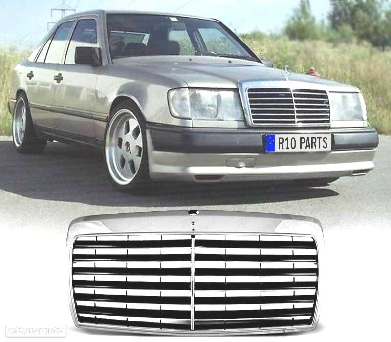 GRELHA FRONTAL MERCEDES W124 85-93 CROMADO - 1