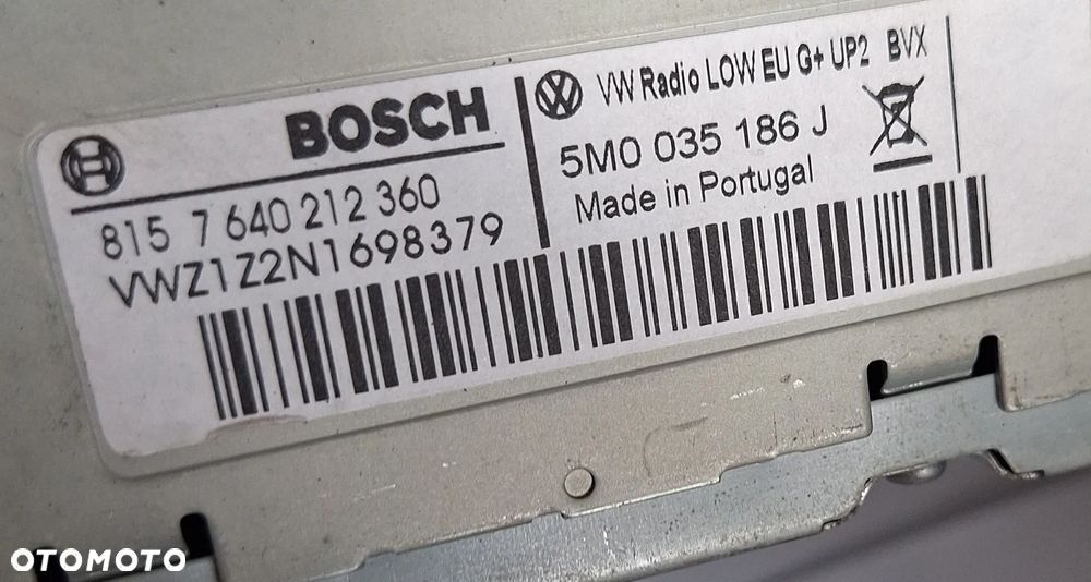 RADIO ORYGINALNE - VOLKSWAGEN  GOLF V  PLUS - 7