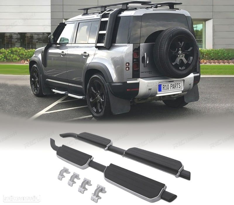 ESTRIBOS LATERAIS LAND ROVER DEFENDER 110 130 20- CINZENTO - 1