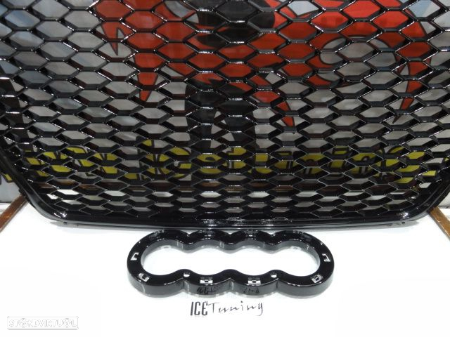 Grelha frontal AUDI A4 B8 08-11 RS4 look com suporte para símbolo em preto brilhante - 8